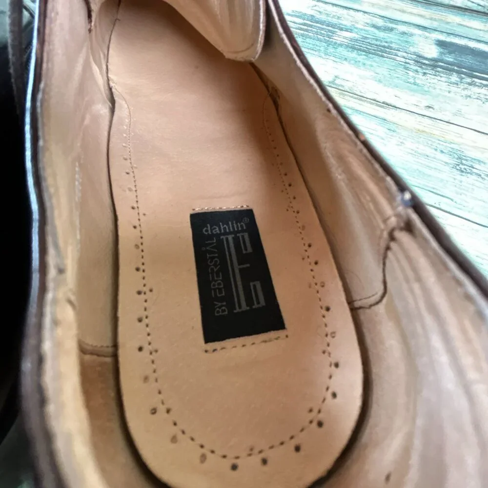 Dahlin By Eberstal Oxfords Mens 13 Brown Leather Handmade Cap Toe Dress Shoes